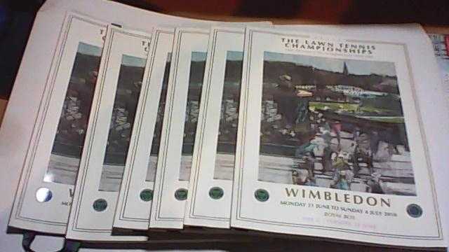 RARE WIMBLEDON TENNIS PROGRAMMES FOR 039ROYAL BOX039 2010 TOURNAMENT