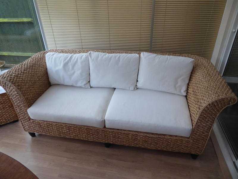 Rattan Cane 3 Seater Sofa amp matching side table