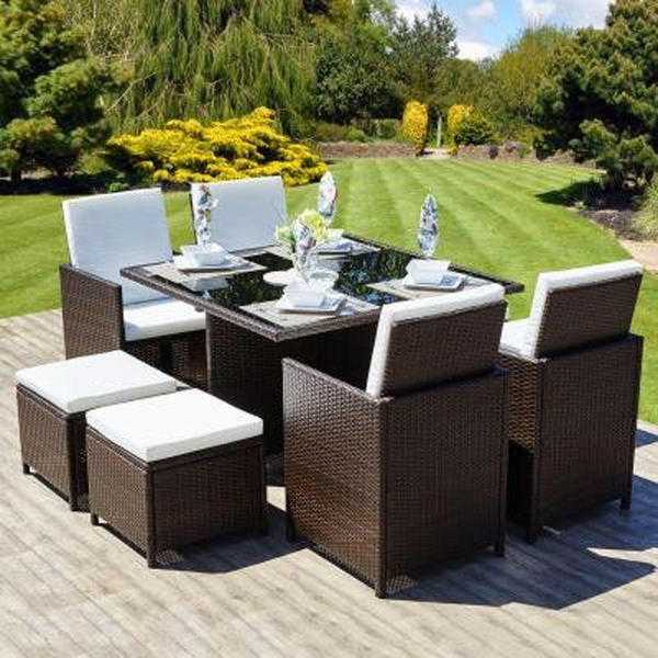 RATTAN GARDEN FURNITURE 9 PEC