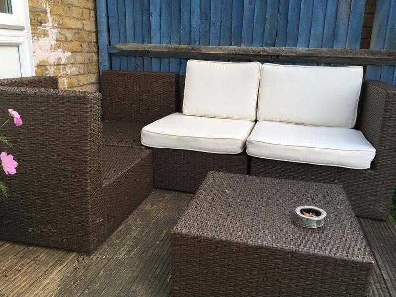 Rattan garden sofa