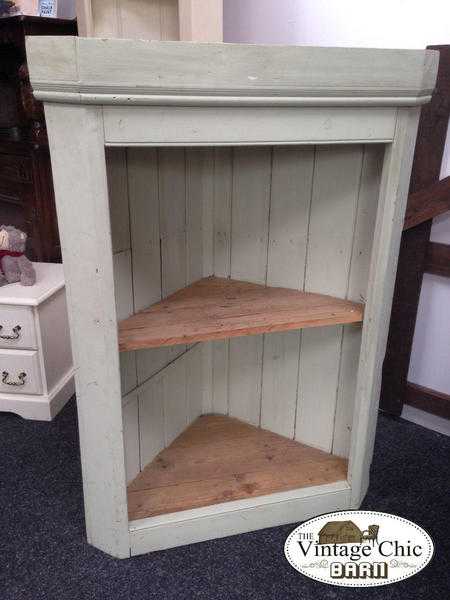 RE-CLAIMED WOODEN FLOOR CORNER UNIT STORAGE SHABBY CHIC ANNIE SLOAN FURNITURE