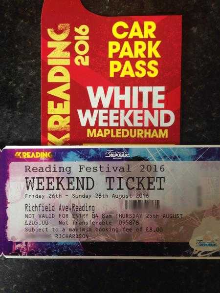 Reading festival full weekend ticket  parking