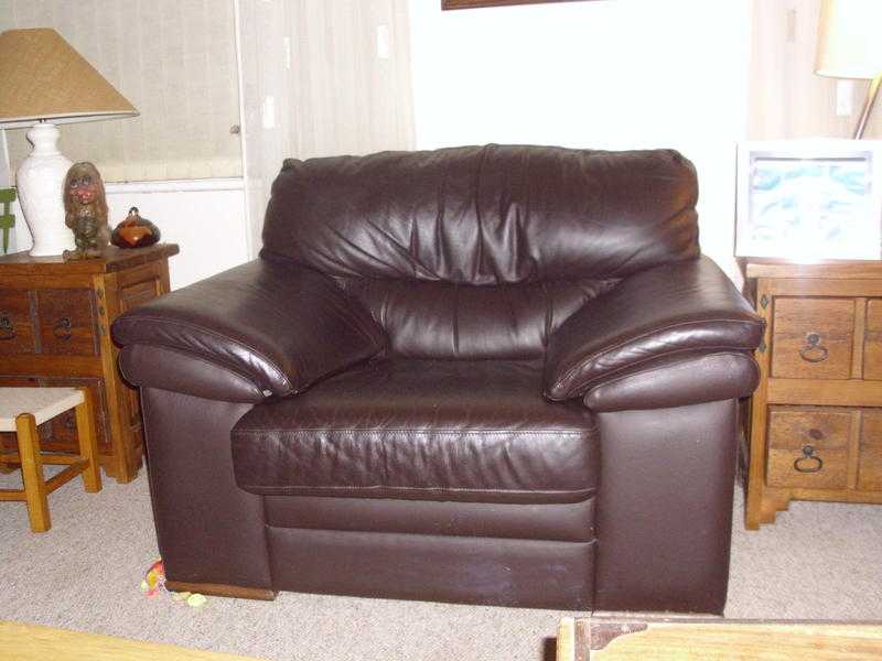 Real Leather Brown Chair