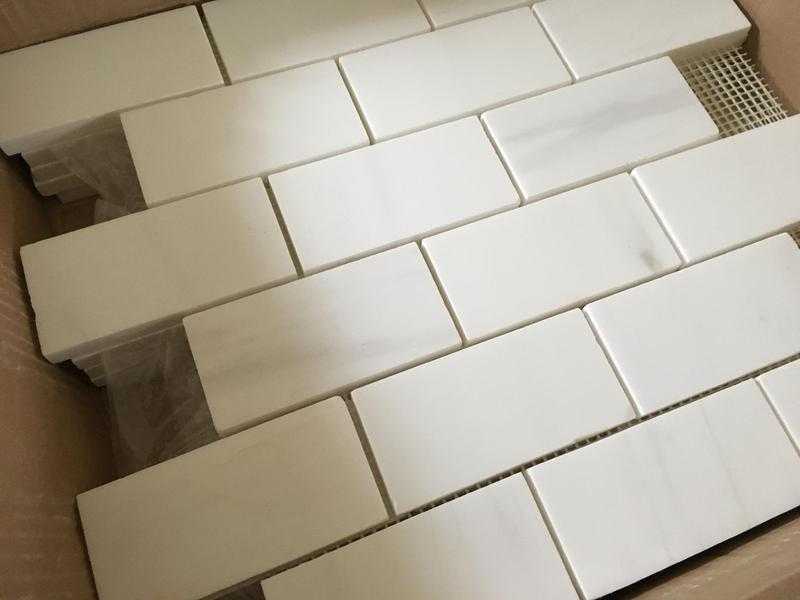 Real Marble Brick Shaped Mosaic Tiles