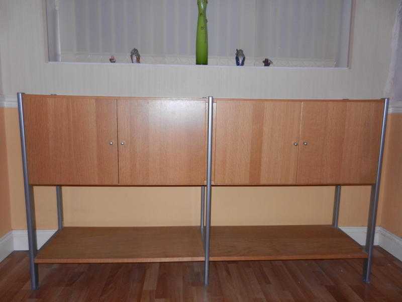 REALLY LOVELY IKEA SIDEBOARD IN V.G.C. WITH TWO DOUBLE DOORS amp STORAGE BELOW