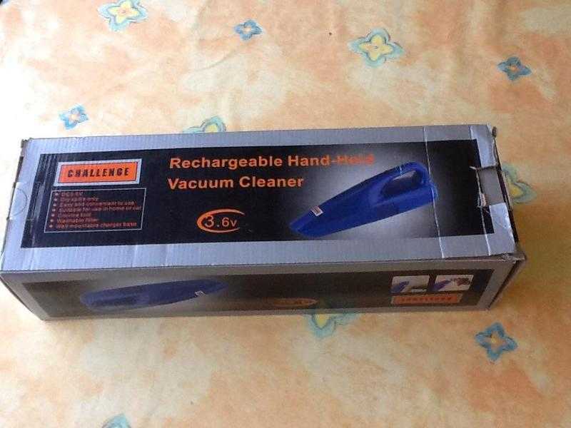 Rechargeable hand-held vacuum cleaner.