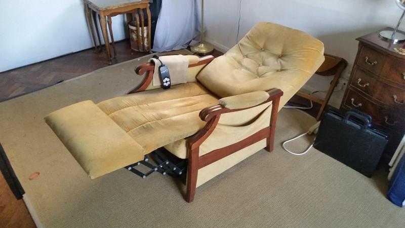 Recliner chair with remote control for the elderly.