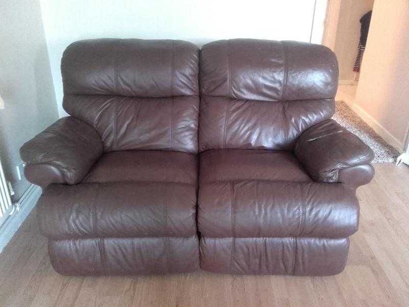 Reclining Leather Brown Sofa