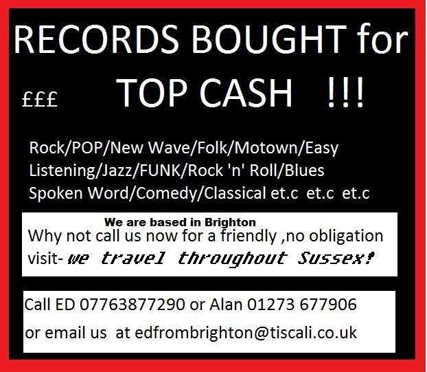 RECORDS WANTED FOR CASH  TRAVEL NO TROUBLE