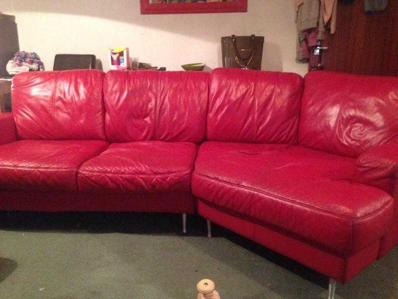 Red 4 seater sofa