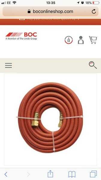 Red acetylene 20metre hose
