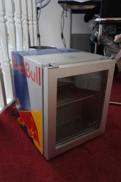 Red Bull mini fridge