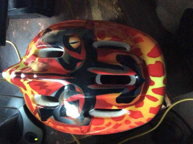 Red dragon design helmet