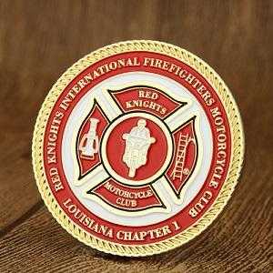 Red Knights Firefighters Custom Challenge Coins