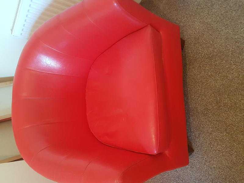 Red Leather Armchair - Excellent Condition