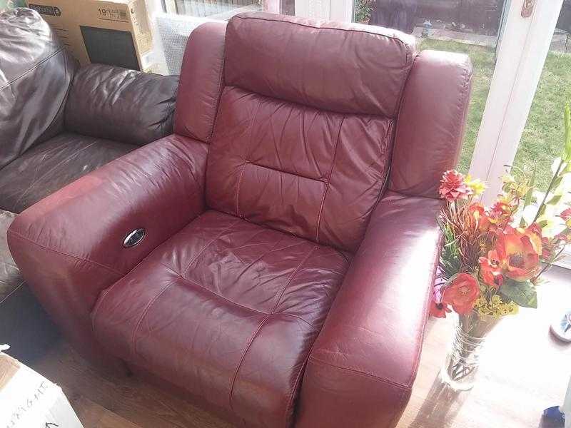 Red Leather Electric Recliner