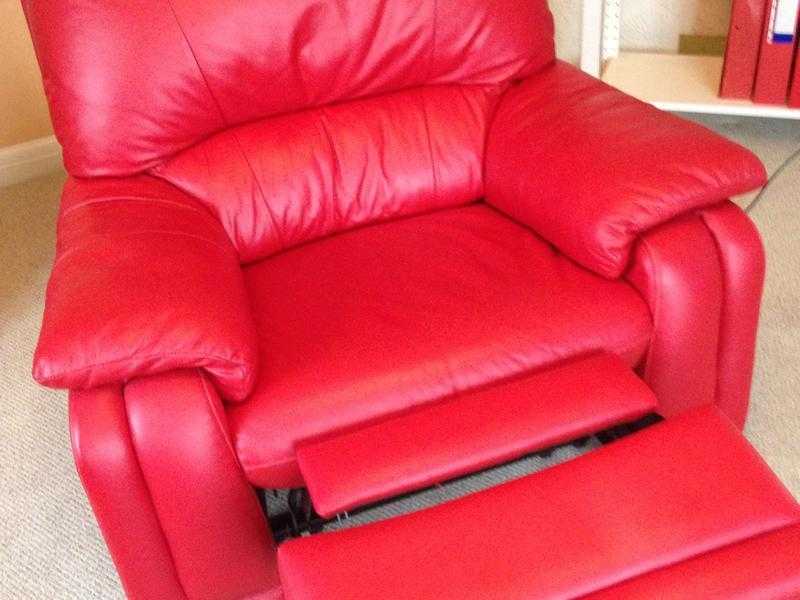 Red Leather Sofa Suite