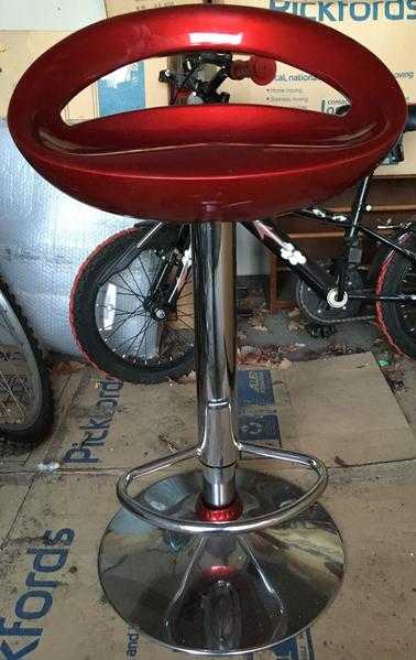 Red Ottawa Gas Lift Bar Stools x 2