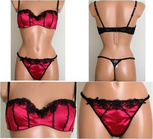 Red Satin Black Lace Women039s  Bra Sets -Brand New, Various Sizes 34 TO 38 B amp C