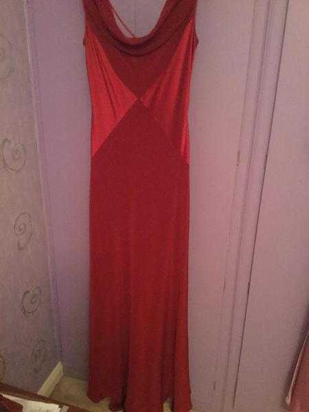 Red silk Pearce Fonda evening gown size 16