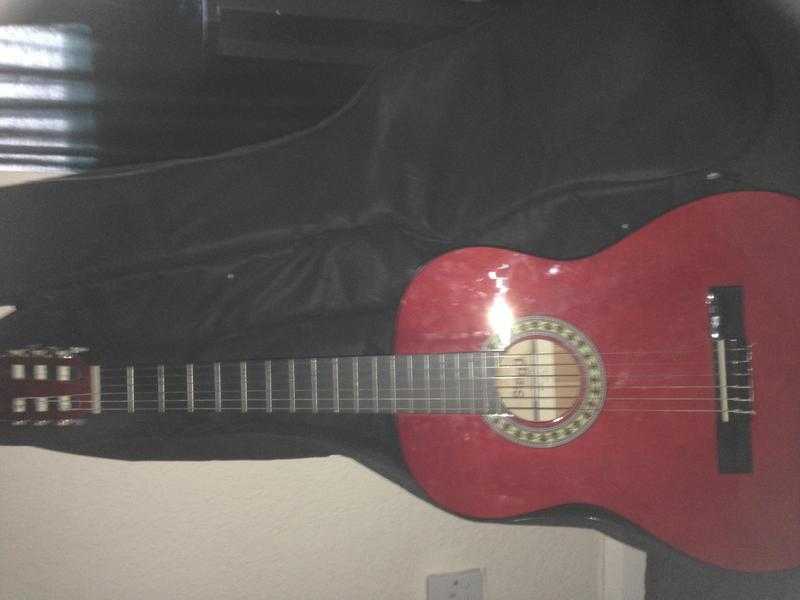 Red Stagg Acoustic Guitar