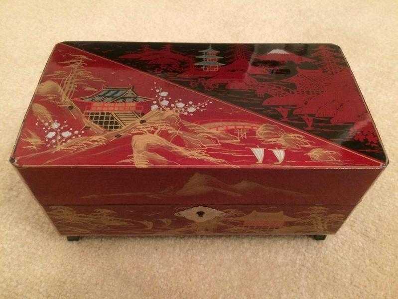 Red Traditional jewellery box with spinning ballerina amp Tune