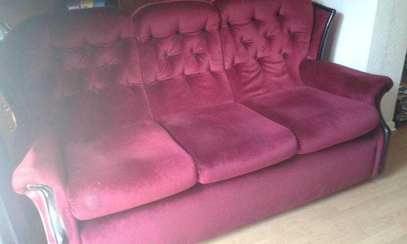 Red Velvet Three Seater