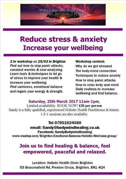 Reduce stress amp anxiety 2 hr Workshop on 250317