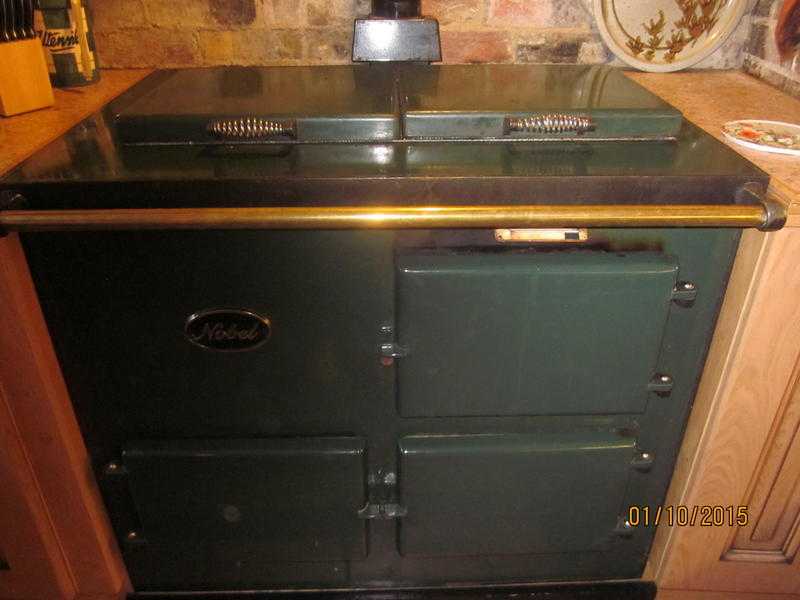 REDUCED AGA Style Dark Green 2 door gas oven needs new parts to work.