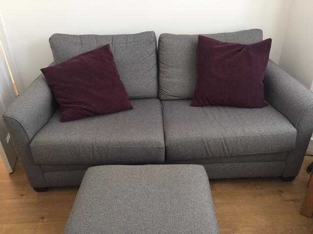 Reduced price new large sofa and matching footstool with storage