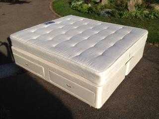 REDUCED SUPERKING Divan Bed, mattress and headboard