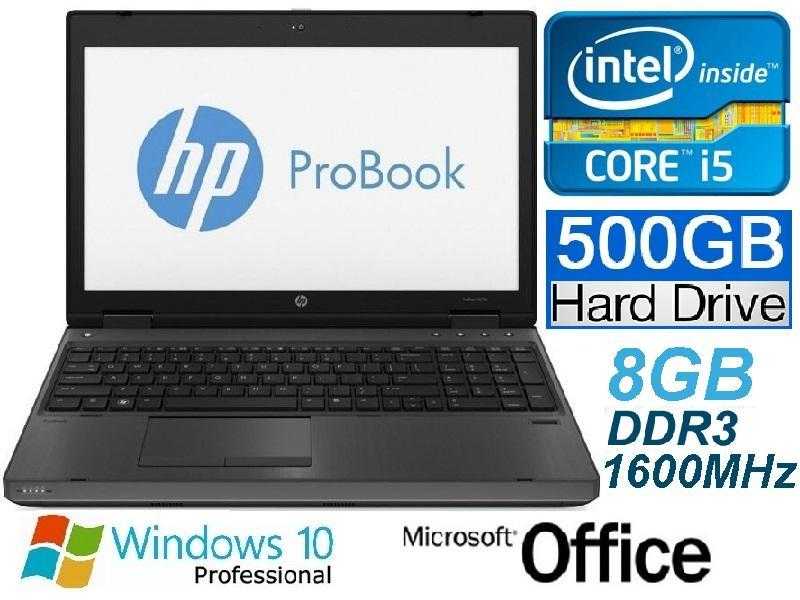 Refurbished HP ProBook Core i5 Laptop PC, 500GB, 8GB amp Warranty