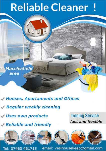 Reliable home cleaning and ironing services