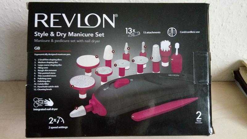 revlon style amp dry manicure set