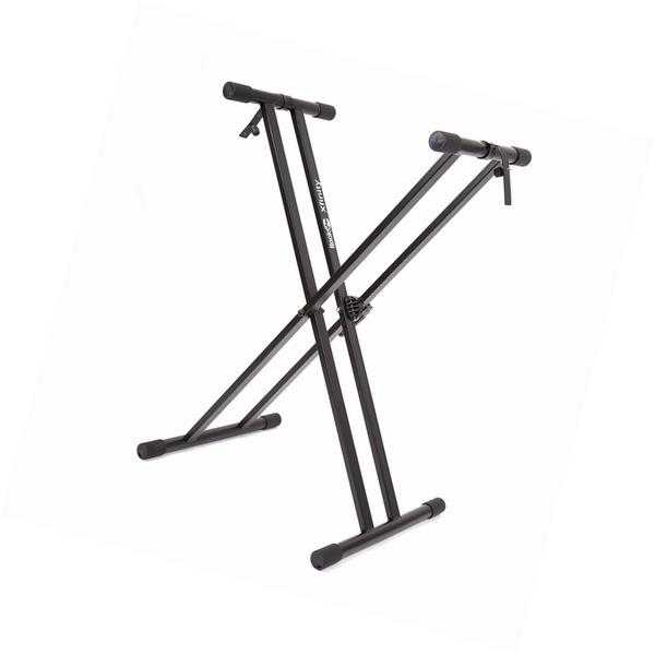 ROCKJAM XFINITY DOUBLE X PRE-ASSEMBLED KEYBOARD STAND WITH LOCKING STRAPS. NEW IN BOX.