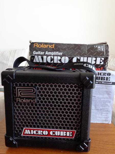 Roland Micro Cube guitar amp., mainsbatteries