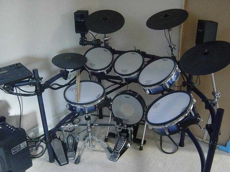 Roland TD-10 PRO Drum Kit IN PURPLE EXPANDED WITH TDW-1 IN VGC