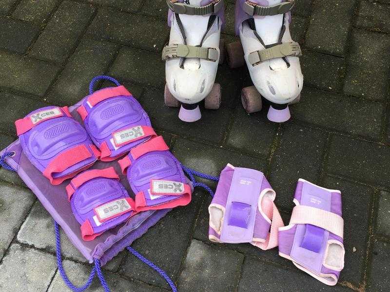 Roller skates and safety pads