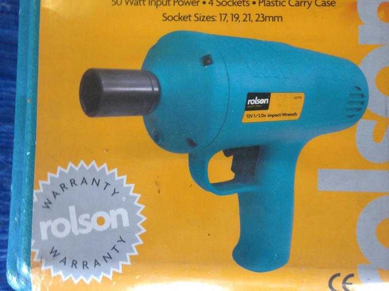 Rolson 12V 12inch drive Impact Wrench complete with 4 sockets