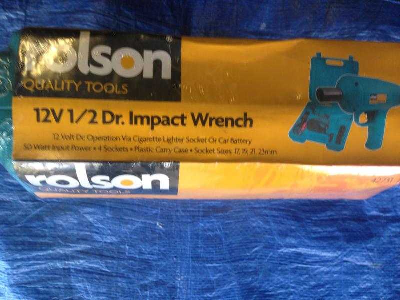 Rolson 12V 12inch drive Impact Wrench complete with 4 sockets