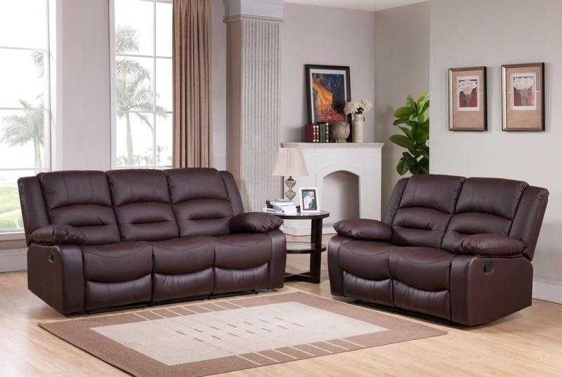 Roma Leather 3amp2 Seat Recliner Cup Holder Sofa Set