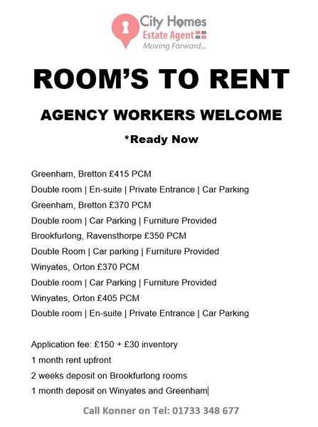 Rooms to rent in peterborough