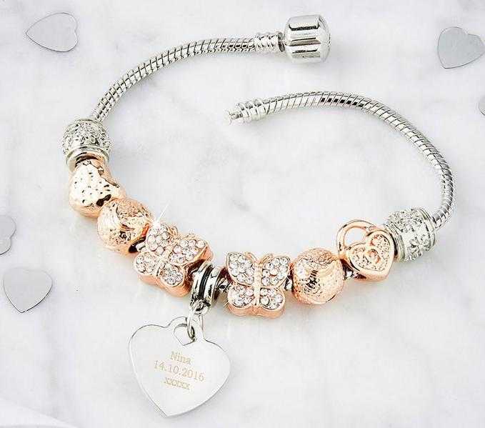 Rose Gold Coloured Charm Bracelet