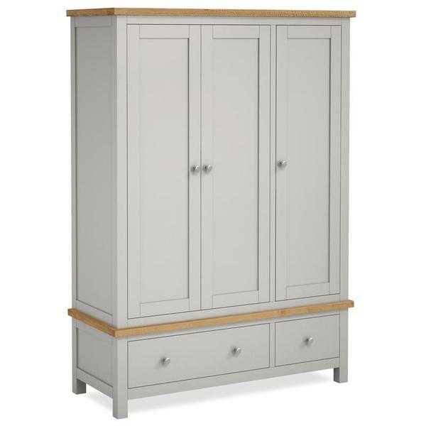 Roseland 3 door wardrobe, farrow grey