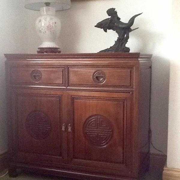 Rosewood lacquered Chinese style sideboard