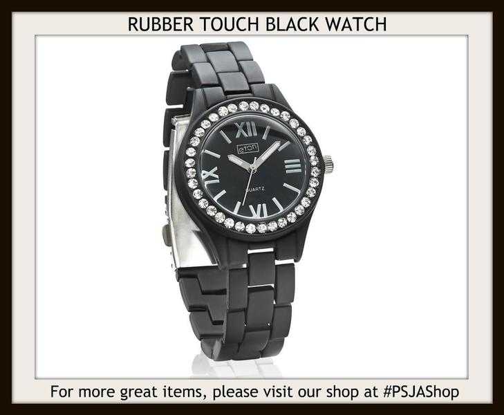 RUBBER TOUCH BLACK WATCH