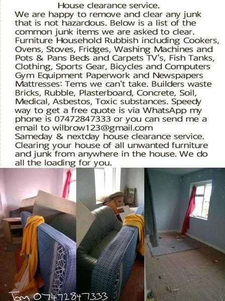 Rubbish removal house clearance service