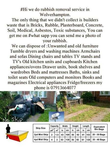 Rubbish removal service in Wolverhampton and West Midlands.