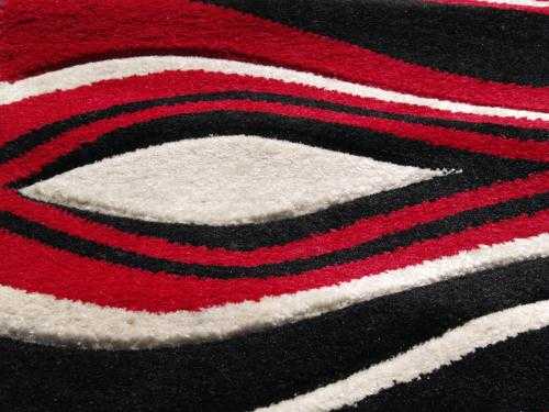 Rug -  Black Red  Cream Mix