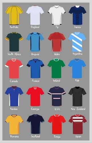 Rugby World Cup Jerseys Prints